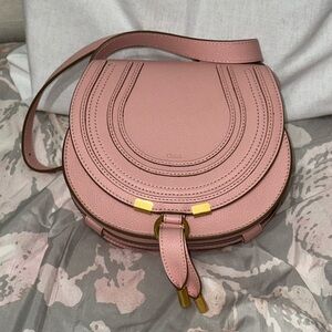 NWT Authentic Chloe Marcie Small Saddle Crossbody Shoulder Bag Blossom Pink